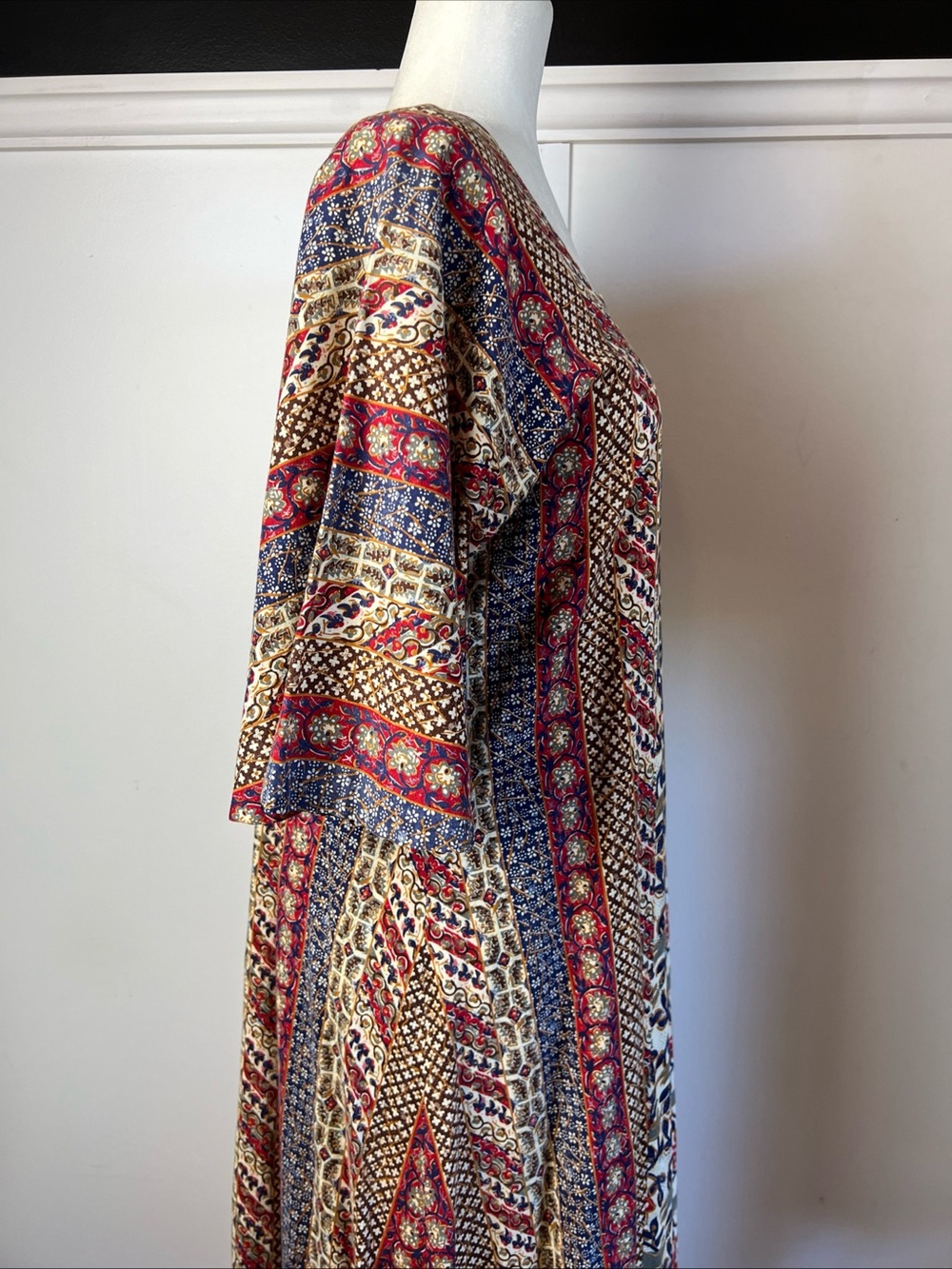 Boho Kaftan Floral Patchwork Maxi Dress Hippie MuuMuu Caftan Two Potato - Picture 7 of 16